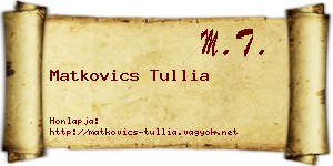 Matkovics Tullia névjegykártya
